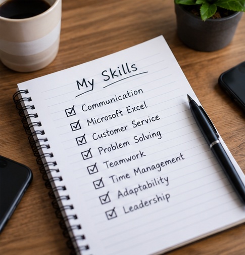 What skills should I put on my CV when completing a skills audit before applying for a job