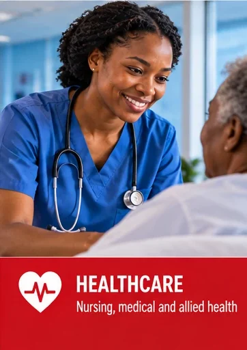 South African healthcare professional working with a patient