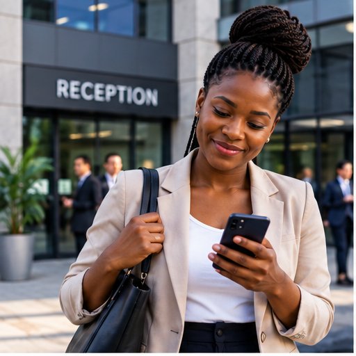How do you know if they will hire you after an interview? Job seeker checking his phone after leaving an office