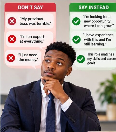 Examples of what not to say and what to say instead during a job interview